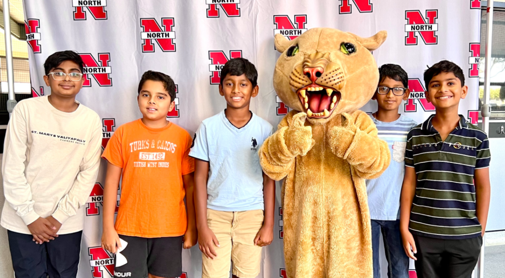 Coppell School Kids with mascot