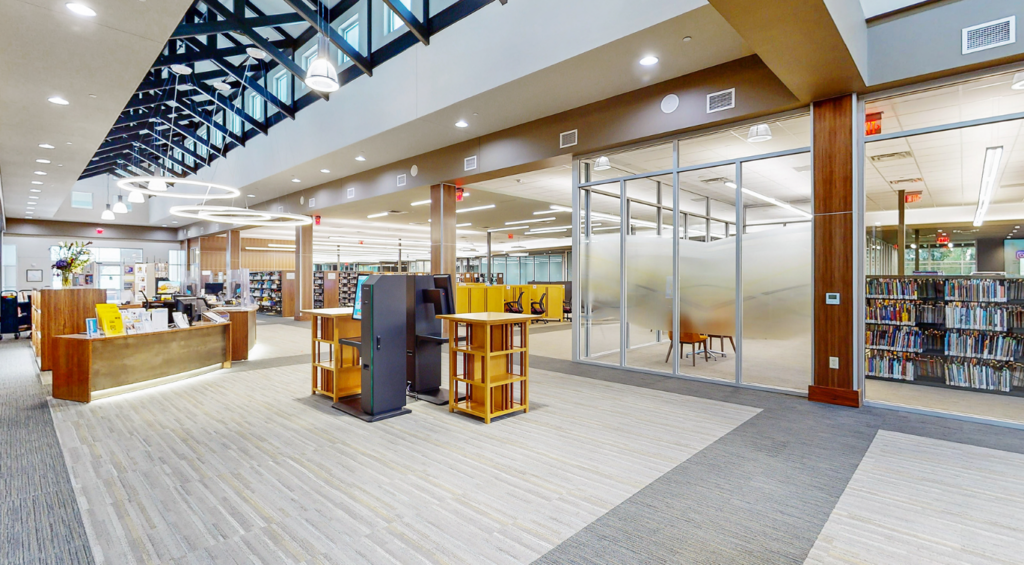 The inside of the Flower Mound Public Library
